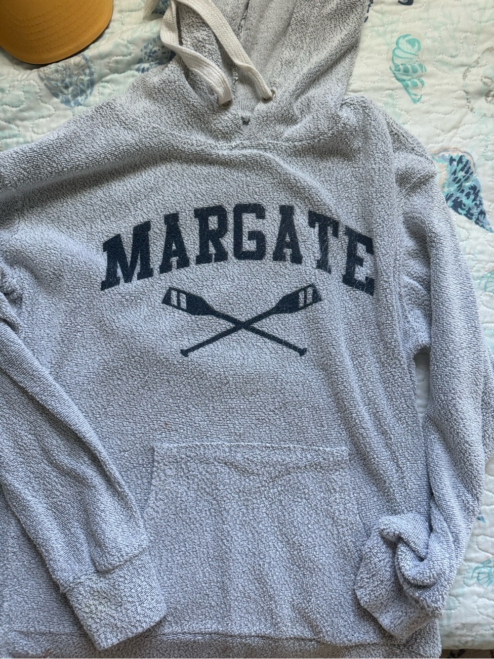 Margate Gray Terry Hoodie with Oar Graphic